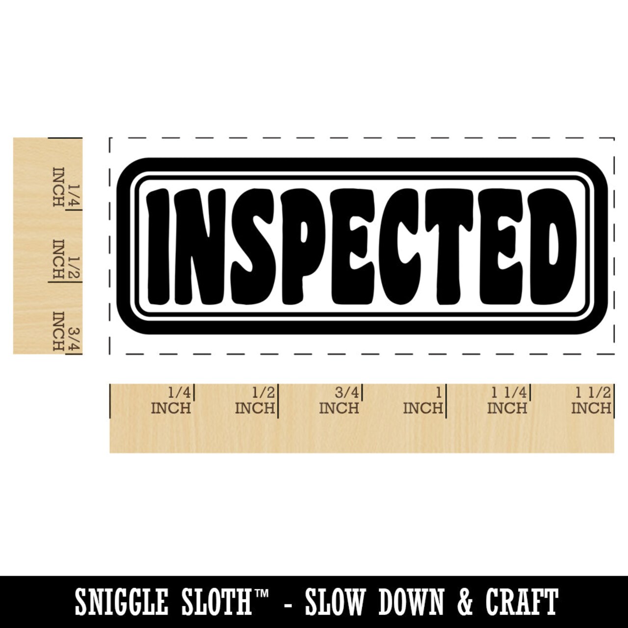 Inspected with Border Self-Inking Rubber Stamp Ink Stamper for Business Office